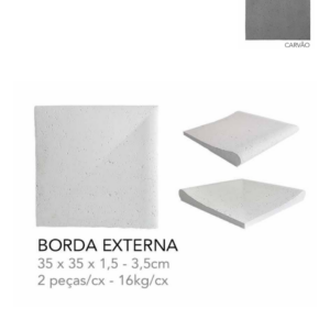 TRAVERTINO BORDA (PEITO DE POMBO) FINITO EXTERNA  CARVÃO
