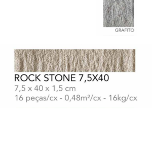 ROCK STONE (7,5x40) GRAFITO CINZA CLARO