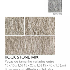 ROCK STONE MIX GRAFITO CINZA CLARO