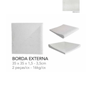 TRAVERTINO BORDA (PEITO DE POMBO) FINITO EXTERNA BRANCO