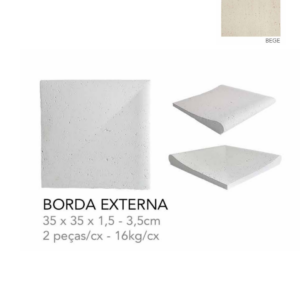 TRAVERTINO BORDA (PEITO DE POMBO) FINITO EXTERNA  BEGE