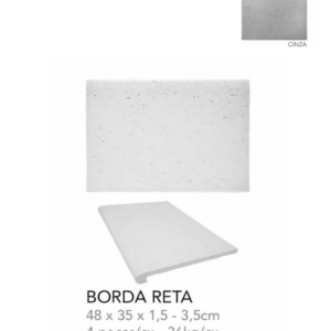 TRAVERTINO BORDA RETA CINZA