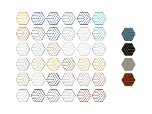 COLMÉIA HEXAGONAL DOURADO E BRANCO