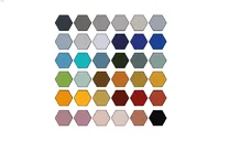 HEXAGONAL CHAPADO COLORIDO 01 COR