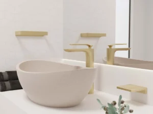 CUBA DE APOIO DUPLO ARCO OFF WHITE TERRAZZO