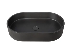 CUBA DE APOIO OVAL BLACK TERRAZZO