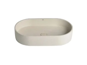 CUBA DE APOIO OVAL OFF WHITE TERRAZZO