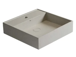 CUBA DE APOIO QUADRADA COM MESA OFF WHITE TERRAZZO
