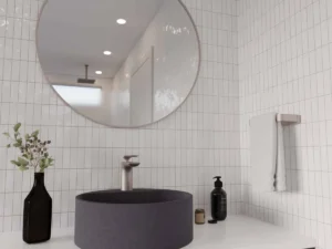 CUBA DE APOIO REDONDA COM MESA DARK BLUE TERRAZZO