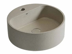CUBA DE APOIO REDONDA COM MESA OFF WHITE TERRAZZO