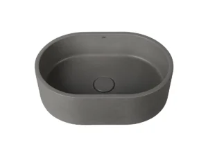 CUBA DE APOIO OVAL PEQUENA MOSS GREY TERRAZZO