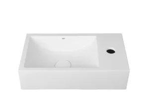 CUBA SUSPENSA/APOIO RETANGULAR COM MESA LATERAL DIREITA WHITE TERRAZZO